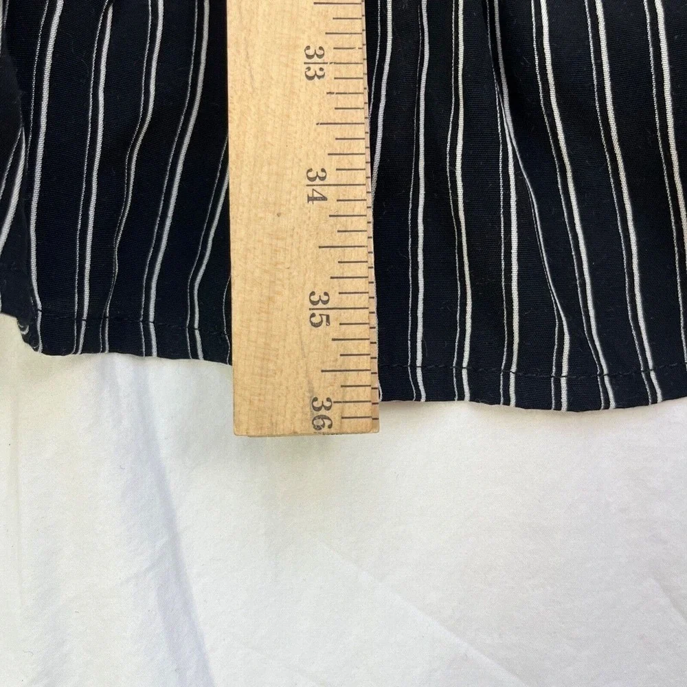 Faithfull the Brand Manarola Dress 2 XS San Cristobal Stripe Black Mini Ruffle - Picture 6 of 8